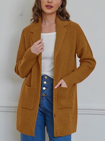 Belle Poque Womens Open Front Cable Knit Cardigan Sweaters 2024 Fall Long Sleeve Button Down Chunky Outwear with Pockets in Saudi Arabia