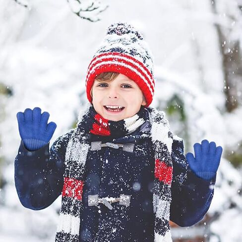 3 Pieces Toddler Gloves Kids Full Fingers Knitted Gloves Warm Mitten Winter Favor for Little Boys and Girls 3-5T in Saudi Arabia