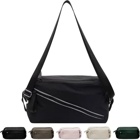 Small Gym Bag, Stylish Compact Sports Bag, Mini Duffle Bag, Nylon Crossbody Bags for Women Men, Weekender Bags, Suitable For Gym Work Fitness Yoga Travel 3 in 1 Sling Bags (Black) in Saudi Arabia
