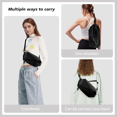 Small Gym Bag, Stylish Compact Sports Bag, Mini Duffle Bag, Nylon Crossbody Bags for Women Men, Weekender Bags, Suitable For Gym Work Fitness Yoga Travel 3 in 1 Sling Bags (Black) in Saudi Arabia