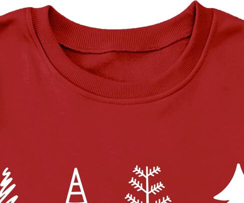 Christmas Sweatshirts Women: Merry and Bright Shirts Christmas Tree Graphic Long Sleeve Shirt Xmas Holiday Pullover Tops in Saudi Arabia
