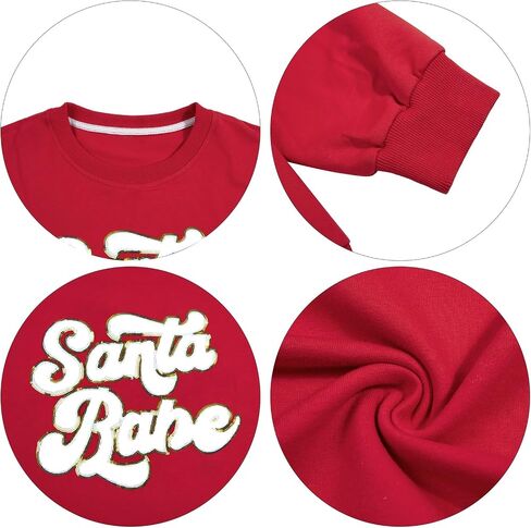 FLOYU Christmas Sweatshirt for Women Santa Babe Pullover Christmas Season Sweater Crewneck Christmas Apparel in Saudi Arabia