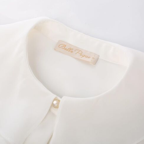 Belle Poque Women's Bow Tie Neck Ruffle Tops Long Sleeve Business Casual Tops Vintage Victorian Blouse Tops in Saudi Arabia