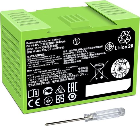 LAPTPBAT ABL-D1 لـ iRobot Roomba e e5 e6 وi i3 i4 i6 I7 i7+ i8 Plus سلسلة استبدال بطارية ليثيوم أيون 4INR19/65 DC 14.4V 1800mAh / 26Wh in Saudi Arabia
