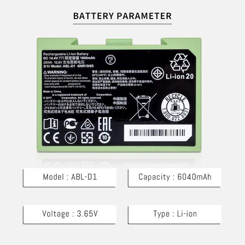 LAPTPBAT ABL-D1 لـ iRobot Roomba e e5 e6 وi i3 i4 i6 I7 i7+ i8 Plus سلسلة استبدال بطارية ليثيوم أيون 4INR19/65 DC 14.4V 1800mAh / 26Wh in Saudi Arabia