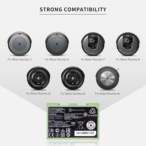 LAPTPBAT ABL-D1 لـ iRobot Roomba e e5 e6 وi i3 i4 i6 I7 i7+ i8 Plus سلسلة استبدال بطارية ليثيوم أيون 4INR19/65 DC 14.4V 1800mAh / 26Wh in Saudi Arabia