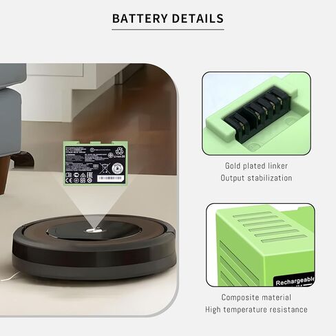 LAPTPBAT ABL-D1 لـ iRobot Roomba e e5 e6 وi i3 i4 i6 I7 i7+ i8 Plus سلسلة استبدال بطارية ليثيوم أيون 4INR19/65 DC 14.4V 1800mAh / 26Wh in Saudi Arabia