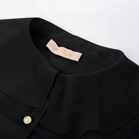 Belle Poque Women's Bow Tie Neck Ruffle Tops Long Sleeve Business Casual Tops Vintage Victorian Blouse Tops in Saudi Arabia