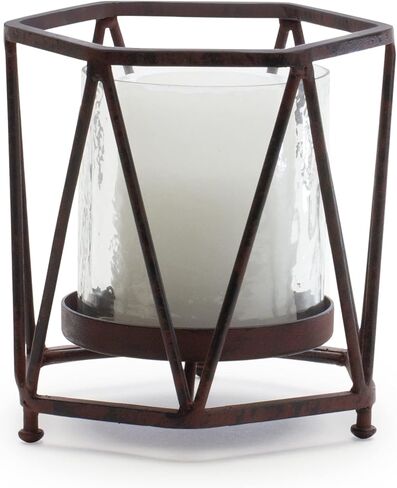 حامل شموع ميلروز ارتفاع 6.5 بوصة حديد وزجاج in Kuwait