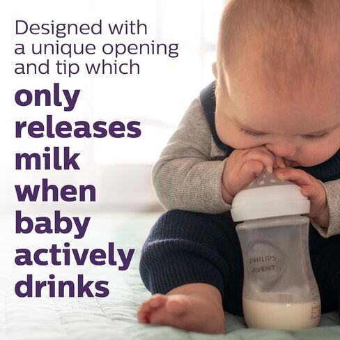 Philips Avent Natural Baby Bottle with Natural Response Nipple, with Sea Design, 9oz, 4pk, SCY903/68 in Saudi Arabia