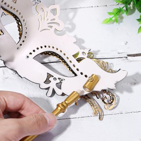 OIDEA Women's Masquerade Mask with Stick: Rhinestones Deecorations Mardi Gras Venetian Mask Carnival Party Costume Ball Mask in Kuwait