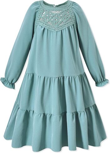 Toddler Girl Long Sleeve Dress for Fall Winter Spring in Saudi Arabia