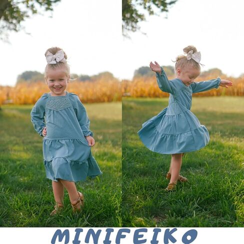 Toddler Girl Long Sleeve Dress for Fall Winter Spring in Saudi Arabia