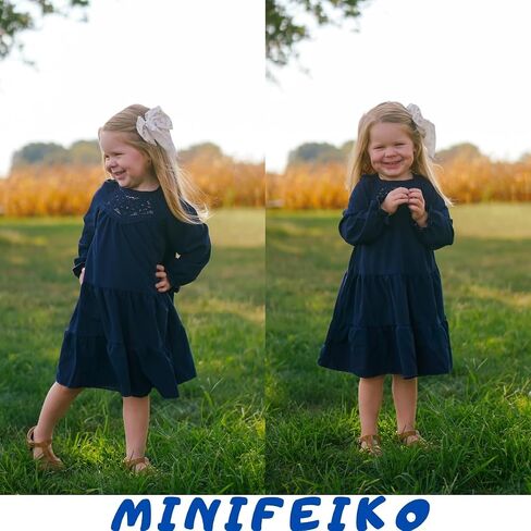 Toddler Girl Long Sleeve Dress for Fall Winter Spring in Saudi Arabia