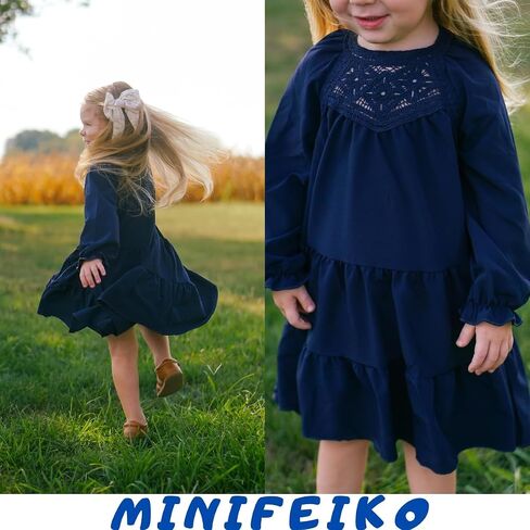 Toddler Girl Long Sleeve Dress for Fall Winter Spring in Saudi Arabia