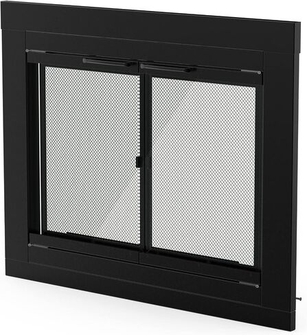 Stanbroil Fireplace Glass Bi-fold Style Door, Black Finish, Small, Decorative Fireplace Screen Door for Fireplace Accessories in Kuwait