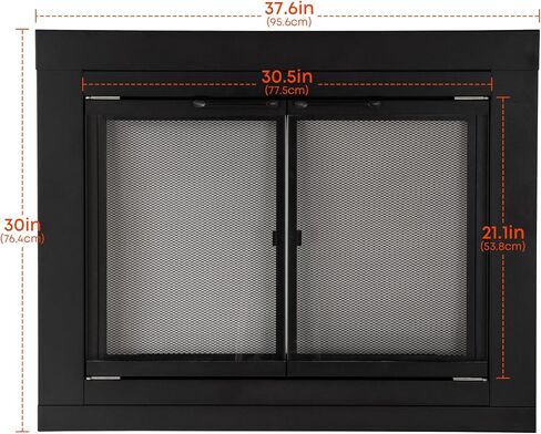 Stanbroil Fireplace Glass Bi-fold Style Door, Black Finish, Small, Decorative Fireplace Screen Door for Fireplace Accessories in Kuwait