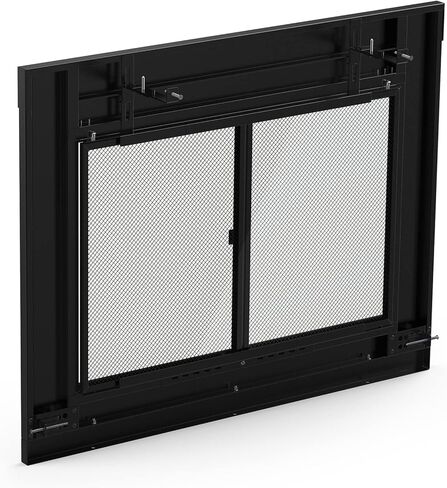 Stanbroil Fireplace Glass Bi-fold Style Door, Black Finish, Small, Decorative Fireplace Screen Door for Fireplace Accessories in Kuwait