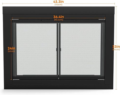 Stanbroil Fireplace Glass Bi-fold Style Door, Black Finish, Small, Decorative Fireplace Screen Door for Fireplace Accessories in Kuwait