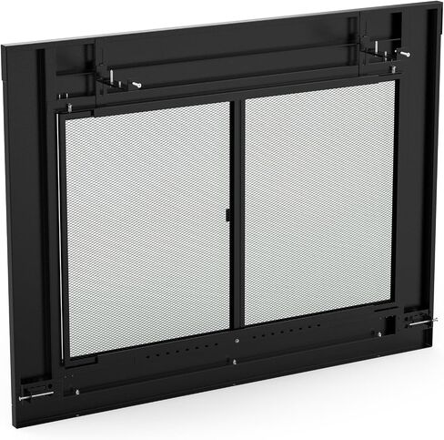 Stanbroil Fireplace Glass Bi-fold Style Door, Black Finish, Small, Decorative Fireplace Screen Door for Fireplace Accessories in Kuwait