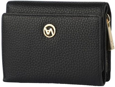 Vera pele womens Italian Leather wallet Made in Italy 9 credit cards cells id (BLACK) in Saudi Arabia
