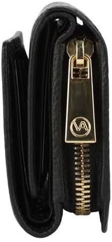 Vera pele womens Italian Leather wallet Made in Italy 9 credit cards cells id (BLACK) in Saudi Arabia