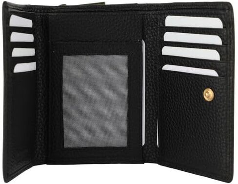 Vera pele womens Italian Leather wallet Made in Italy 9 credit cards cells id (BLACK) in Saudi Arabia