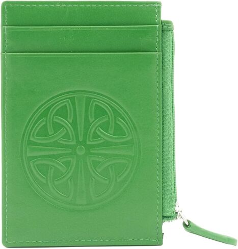 محفظة جلدية صغيرة من Briomhar Celtic Minimalist مع RFID - حامل بطاقة ائتمان مسطحة رفيعة للنساء (أحمر) in Kuwait