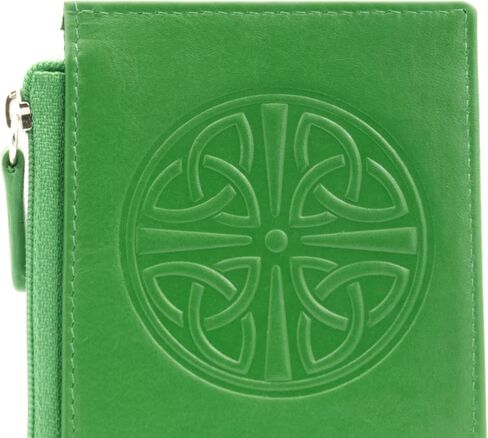 محفظة جلدية صغيرة من Briomhar Celtic Minimalist مع RFID - حامل بطاقة ائتمان مسطحة رفيعة للنساء (أحمر) in Kuwait