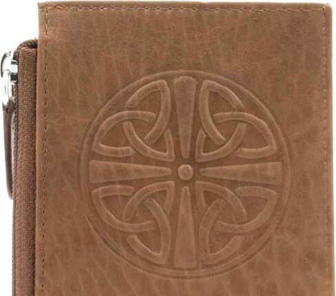 محفظة جلدية صغيرة من Briomhar Celtic Minimalist مع RFID - حامل بطاقة ائتمان مسطحة رفيعة للنساء (أحمر) in Kuwait