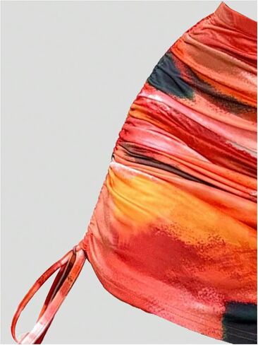 Milumia Women's 2 Piece Tie Dye Outfits Tube Top and Bodycon Skirts Set in Saudi Arabia