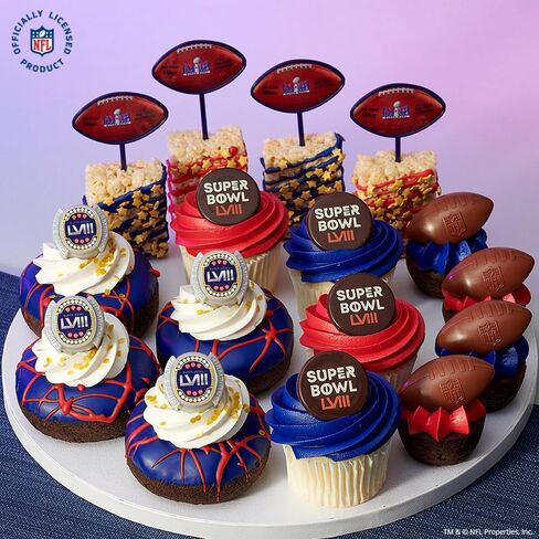 حلقات DecoPac NFL Super Bowl LVIII، ديكورات كب كيك، مرخصة رسميًا، حلقات كرة القدم، أغطية كعكة آمنة للطعام - 72 عبوة in Saudi Arabia