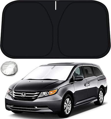 Bestview Windshield Sun Shade Compatible with 2011-2017 Honda Odyssey Mini Van Accessories, Front Window Sunshade Sun Visor Protector Block UV Rays Heat, Foldable 2 Layers 210T Material in Saudi Arabia