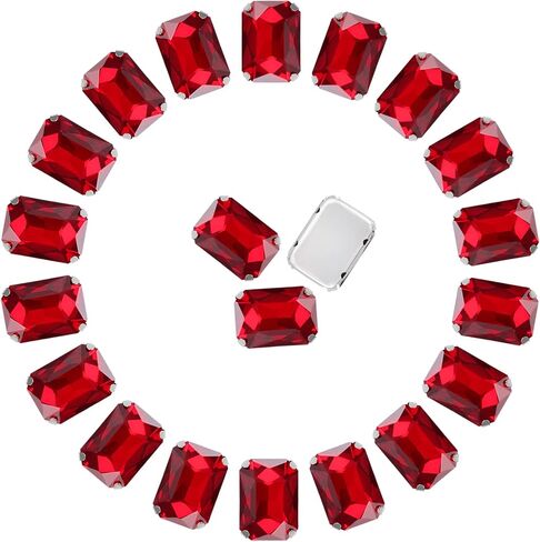 Sew on Rhinestones Dropower 67PCS 13 × 18 mm Rectangle Shape Glass Jewels Flat Back Crystal Gem Kit with Metal Sewing Claw for Craft, Clothes, Shoes, Costume, Dress, Garments Crystal Clear in Kuwait