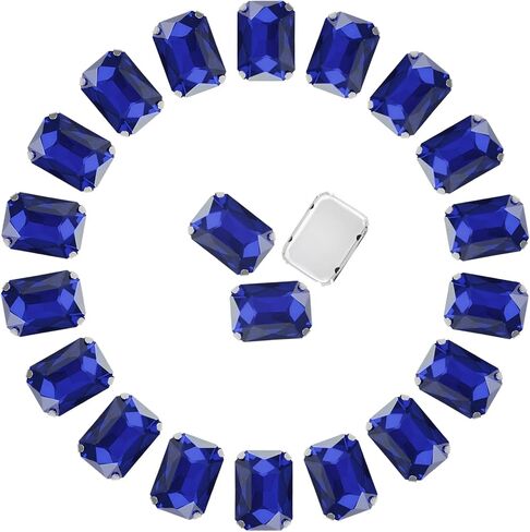 Sew on Rhinestones Dropower 67PCS 13 × 18 mm Rectangle Shape Glass Jewels Flat Back Crystal Gem Kit with Metal Sewing Claw for Craft, Clothes, Shoes, Costume, Dress, Garments Crystal Clear in Kuwait