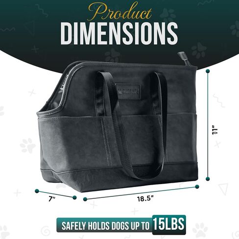 Luxury Vegan Leather Dog Carrier Purse with Comfort Cushion & Multiple Pockets - Ergonomic Pet Travel Tote Bag for Small Dogs and Puppies in Saudi Arabia