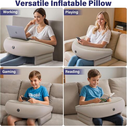 وسادة ألعاب TOPSKY للدوران، وسادة مكتب ناعمة قابلة للنفخ للبالغين والأطفال للقراءة والعمل والألعاب والجلوس على السرير أو الأريكة (كبيرة) in Kuwait