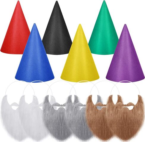 12 Pieces Christmas Gnome Costume Sets Include Gnome Hats and Fake Beards Felt for Men Women Christmas Party in Saudi Arabia