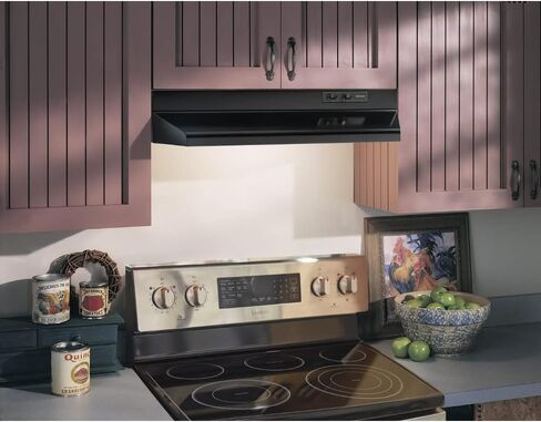 Broan-NuTone Economy 30-inch Under-Cabinet Easy Install Range Hood with 2-Speed Exhaust Fan and Light, 230 Max Blower CFM, White in Kuwait