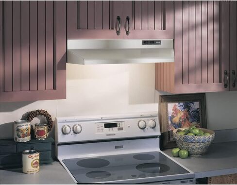 Broan-NuTone Economy 30-inch Under-Cabinet Easy Install Range Hood with 2-Speed Exhaust Fan and Light, 230 Max Blower CFM, White in Kuwait