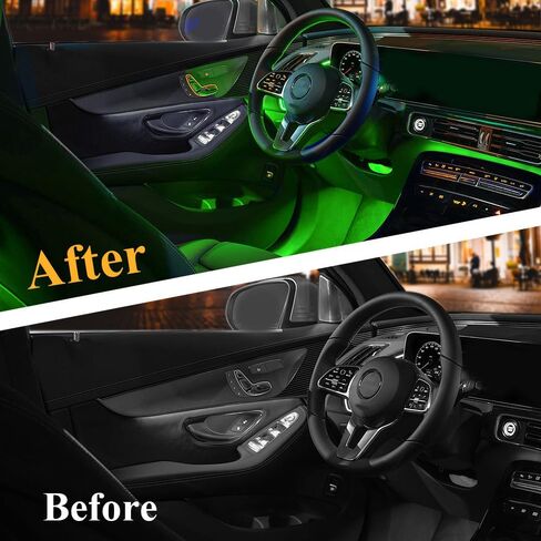 Car Interior LED Lights, Automotive Ambient Neon Light Kit with USB Port, 4 in 1 Decoration Lights for Car, Garden, Home, Party, Universal Car Interior Accessories for Wonmen & Men (Orange) in Kuwait