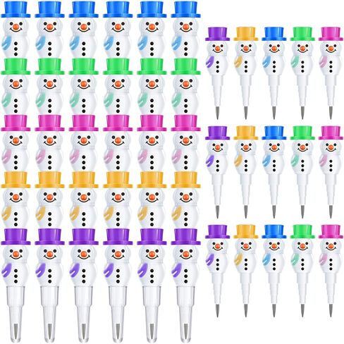 Outus 40 Pieces Christmas Snowman Pencils Stackable Pencils Stacking Snowman Pencils 5 In 1 Snowman Stackable Colored Pencils for Children Christmas Party Supplies Stationery Set in Saudi Arabia