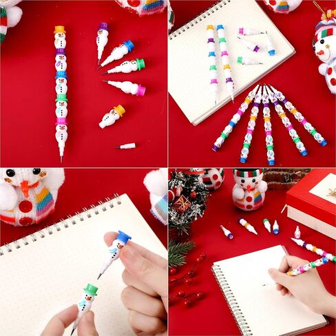 Outus 40 Pieces Christmas Snowman Pencils Stackable Pencils Stacking Snowman Pencils 5 In 1 Snowman Stackable Colored Pencils for Children Christmas Party Supplies Stationery Set in Saudi Arabia