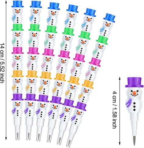 Outus 40 Pieces Christmas Snowman Pencils Stackable Pencils Stacking Snowman Pencils 5 In 1 Snowman Stackable Colored Pencils for Children Christmas Party Supplies Stationery Set in Saudi Arabia