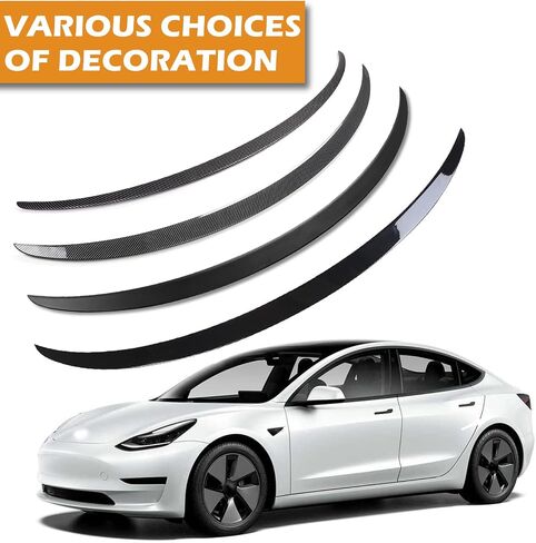Fit Tesla Model Ｙ Spoiler Rear Spoiler Wing Lip Tail Trunk Spoiler Cover Compatible with 2017-2023 2024 Tesla Model Ｙ Accessories, Glossy Carbon Fiber in Kuwait