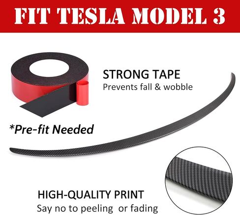 Fit Tesla Model Ｙ Spoiler Rear Spoiler Wing Lip Tail Trunk Spoiler Cover Compatible with 2017-2023 2024 Tesla Model Ｙ Accessories, Glossy Carbon Fiber in Kuwait