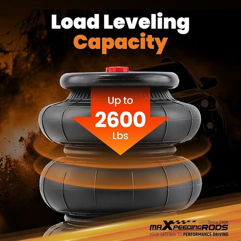 حزمة maxpeedingrods المكونة من 2 حقيبة تعليق هوائية ثلاثية بيلو بوزن 2600 رطل 1/2 بوصة NPT منفذ واحد بديل عالمي in Saudi Arabia