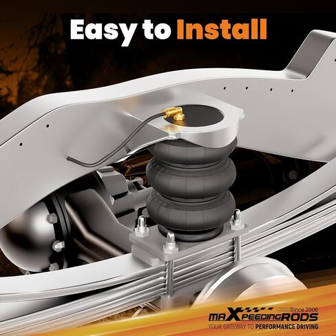 حزمة maxpeedingrods المكونة من 2 حقيبة تعليق هوائية ثلاثية بيلو بوزن 2600 رطل 1/2 بوصة NPT منفذ واحد بديل عالمي in Saudi Arabia