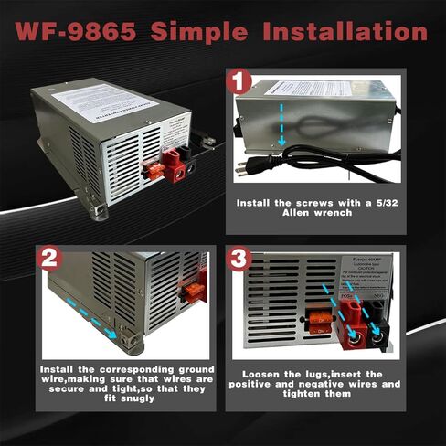 محول طاقة WF-9865-AD-CB RV محدث، WF-9865 مع مفتاح ليثيوم أيون، بديل لسلسلة WF-9800، مع مخرج تيار مستمر 65 أمبير، حامل على سطح السفينة، لمقطورة Camper RV in Saudi Arabia