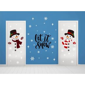 6 PCS Christmas Door Decorations Removable Christmas Wall Stickers Christmas Door Stickers Christmas Window Stickers for Christmas Winter Home Indoor Decorations